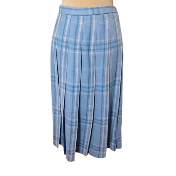 Pendleton Vintage Pleated Wool Plaid & Floral Pattern A-Line Midi Skirt Small - Picture 1 of 9